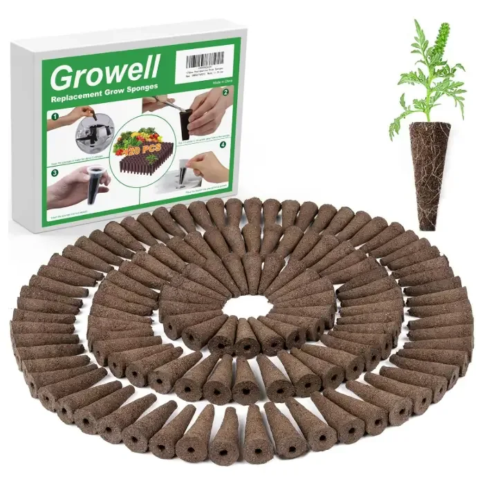 Grow Sponges 120 Pack, Seed Pods Replacement Compatible with Aerogarden and Others, Hydroponic Sponges for Indoor Growing Systems