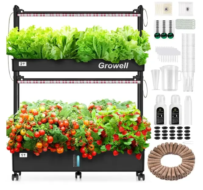 Hydroponics Growing System Kit, 60 Pods Vertical Indoor Garden with LED Grow Light, Auto Circulating Water System & WiFi Smart Plug, Indoor Gardening System for Vegetable Fruit Herb